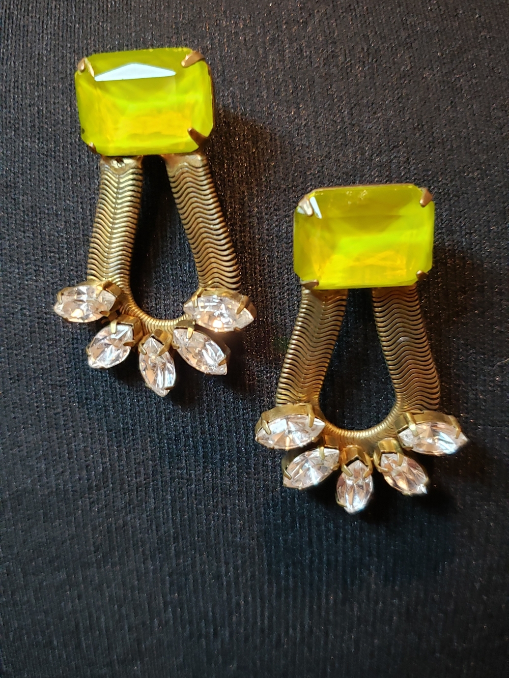 Lime Green  Stones and Crystal Accents